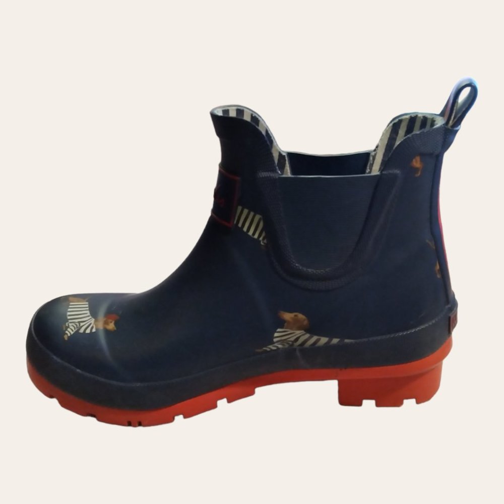 JOULES WELLIBOB Dachshund Dog Rain Boots Womans size 5 - Picture 5 of 11